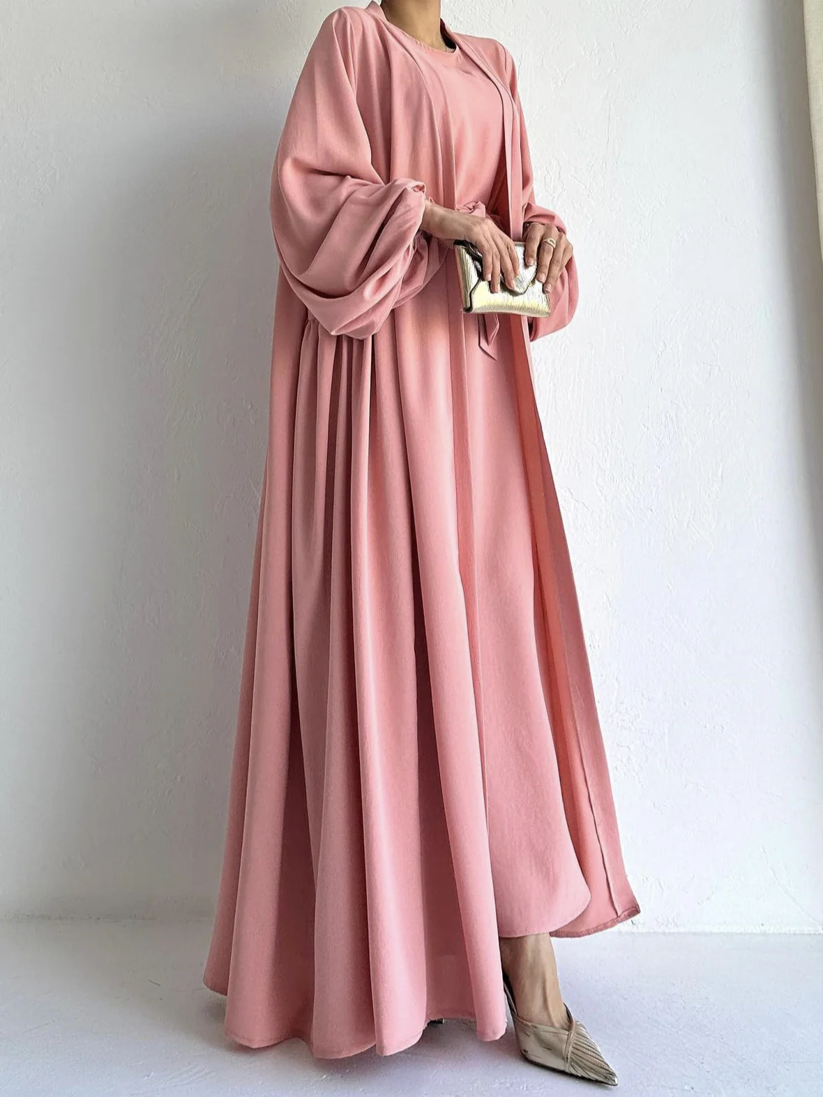 Loose Lantern Sleeve Abaya 3-Piece Set(MOA050) - Image 17