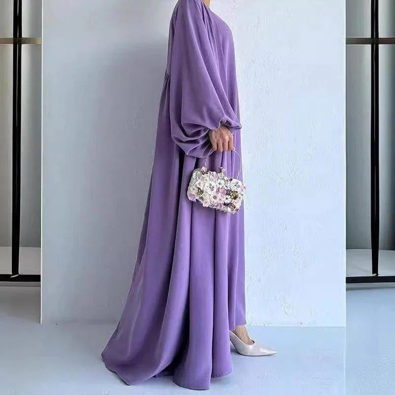 Loose Lantern Sleeve Abaya 3-Piece Set(MOA050) - Image 3