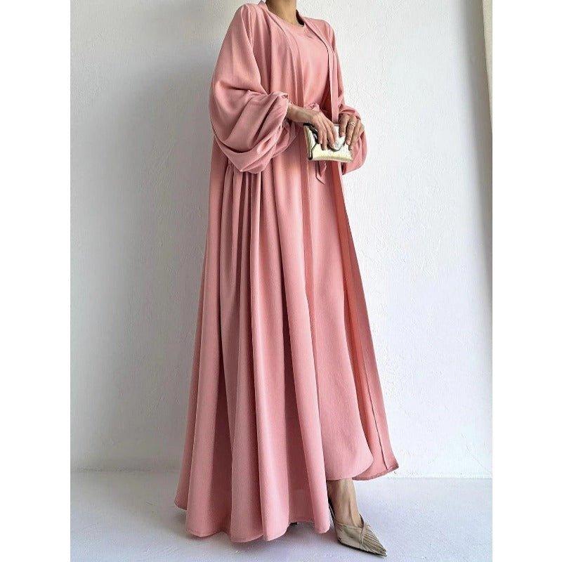 Loose Lantern Sleeve Abaya 3-Piece Set(MOA050) - Image 5
