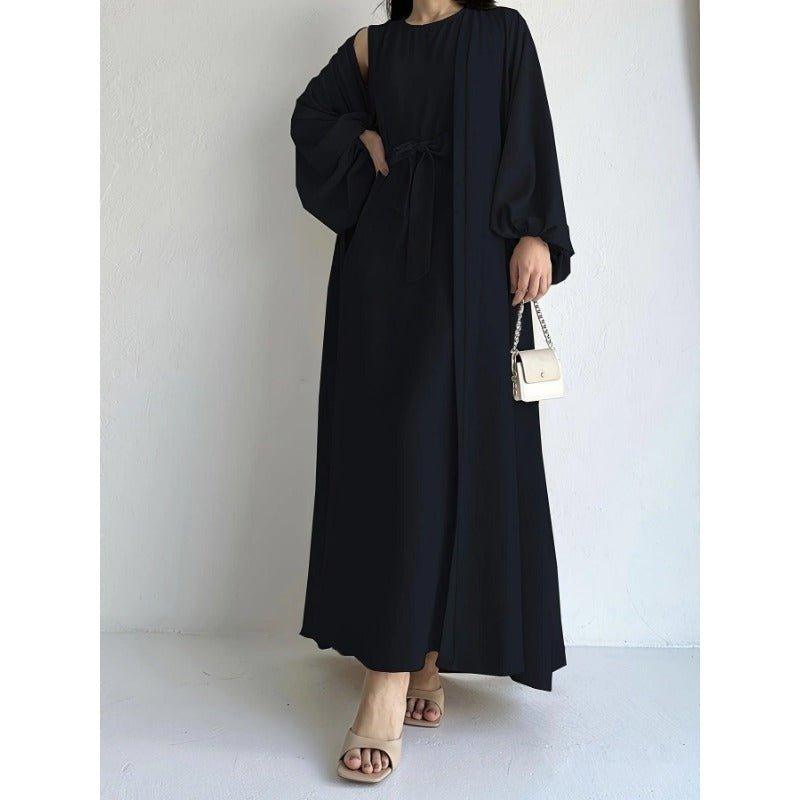 Loose Lantern Sleeve Abaya 3-Piece Set(MOA050) - Image 9