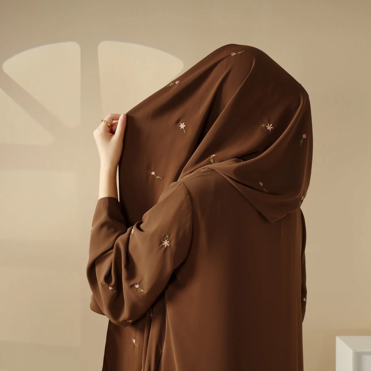 Tulip Embroidery Open Abaya 4-Piece Set (MOA051) - Image 18