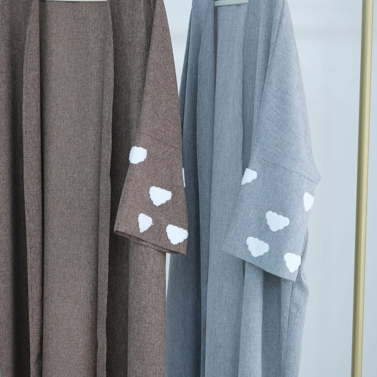 Stylish Cloud Embroidered Elegant Cardigan Abaya (MOA053) - Image 14