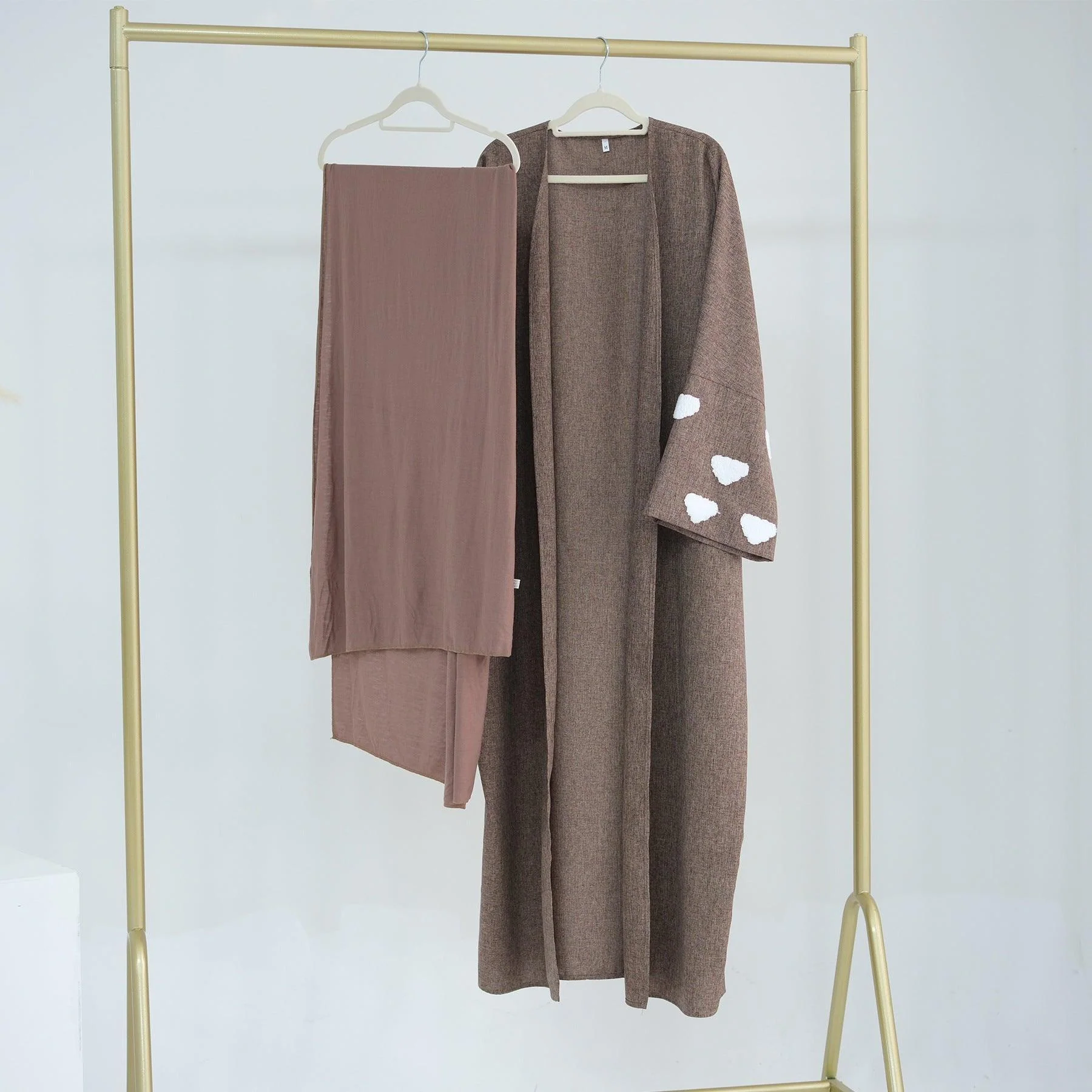 Stylish Cloud Embroidered Elegant Cardigan Abaya (MOA053) - Image 4