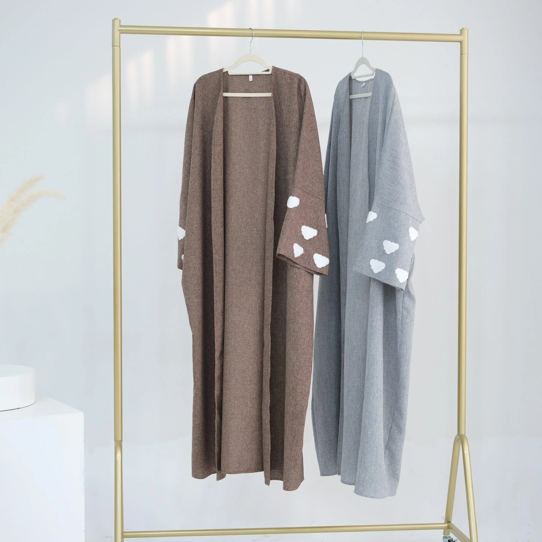 Stylish Cloud Embroidered Elegant Cardigan Abaya (MOA053) - Image 5