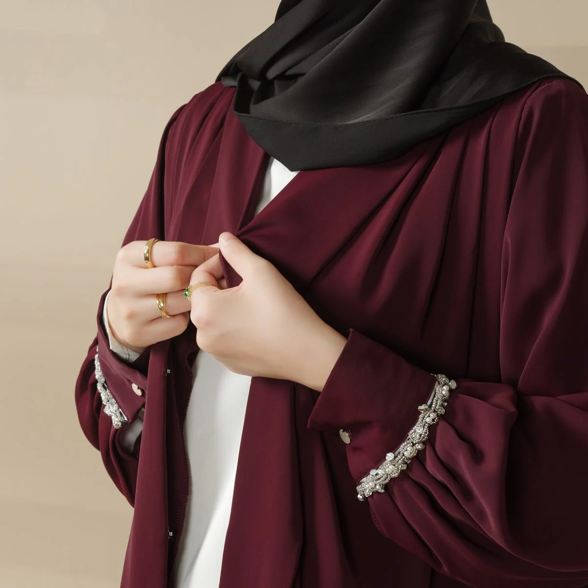 Cardigan Abaya, Western Style Abaya (MOA061) - Image 14