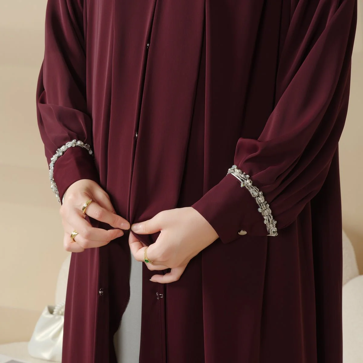 Cardigan Abaya, Western Style Abaya (MOA061) - Image 15