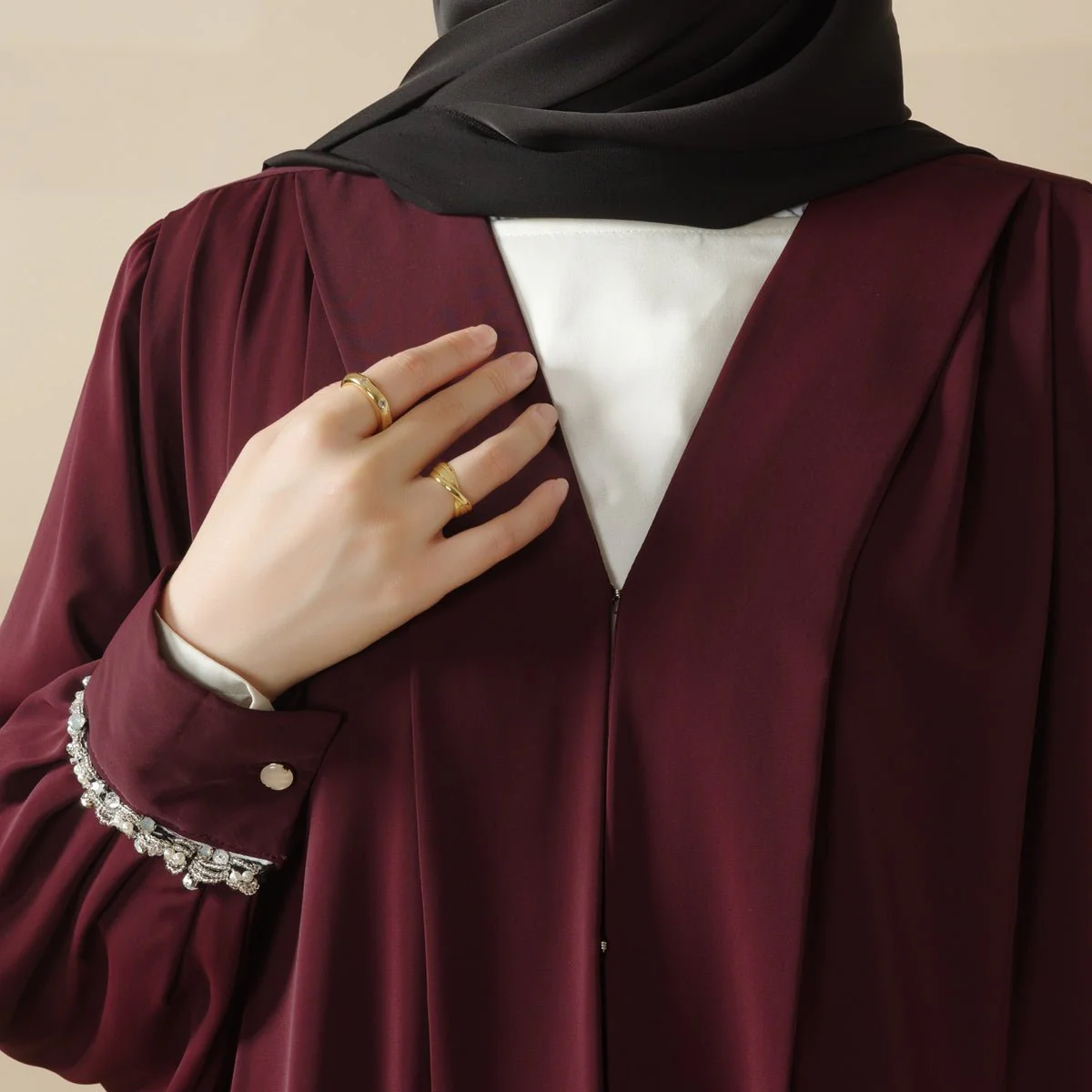 Cardigan Abaya, Western Style Abaya (MOA061) - Image 17