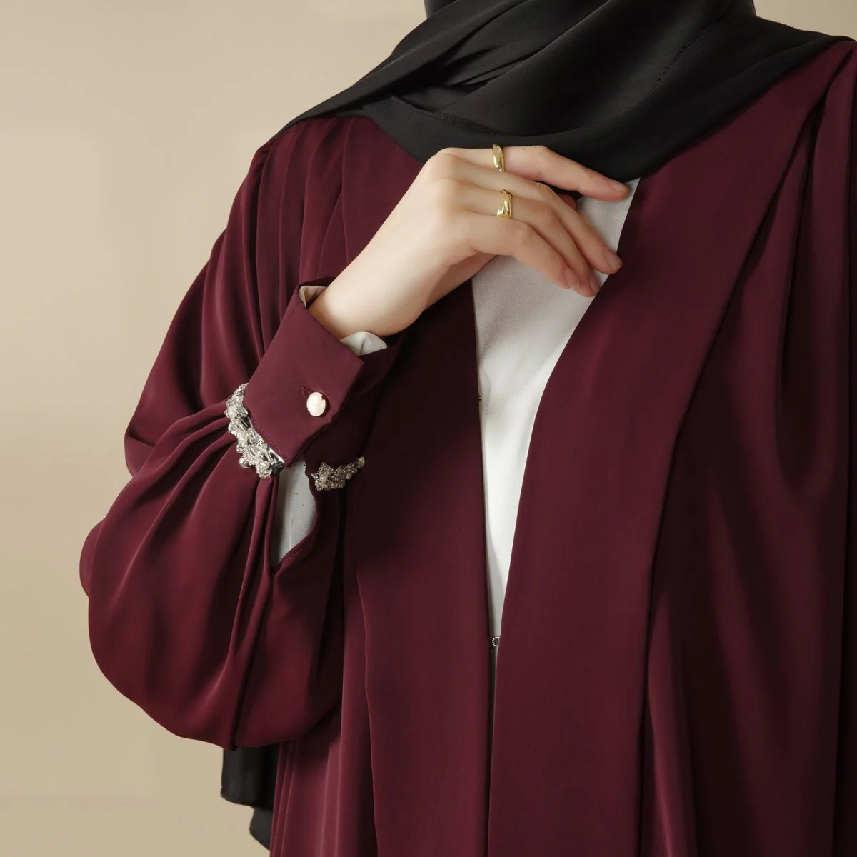 Cardigan Abaya, Western Style Abaya (MOA061) - Image 18