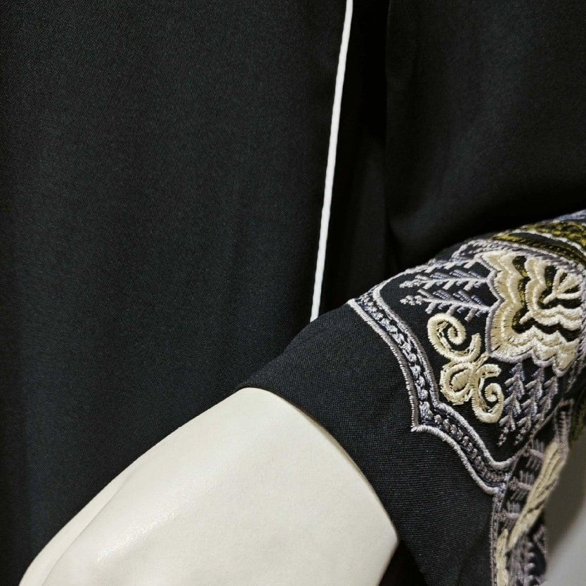 Elegant  Embroidered Temperament Open Abaya (MOA062) - Image 7