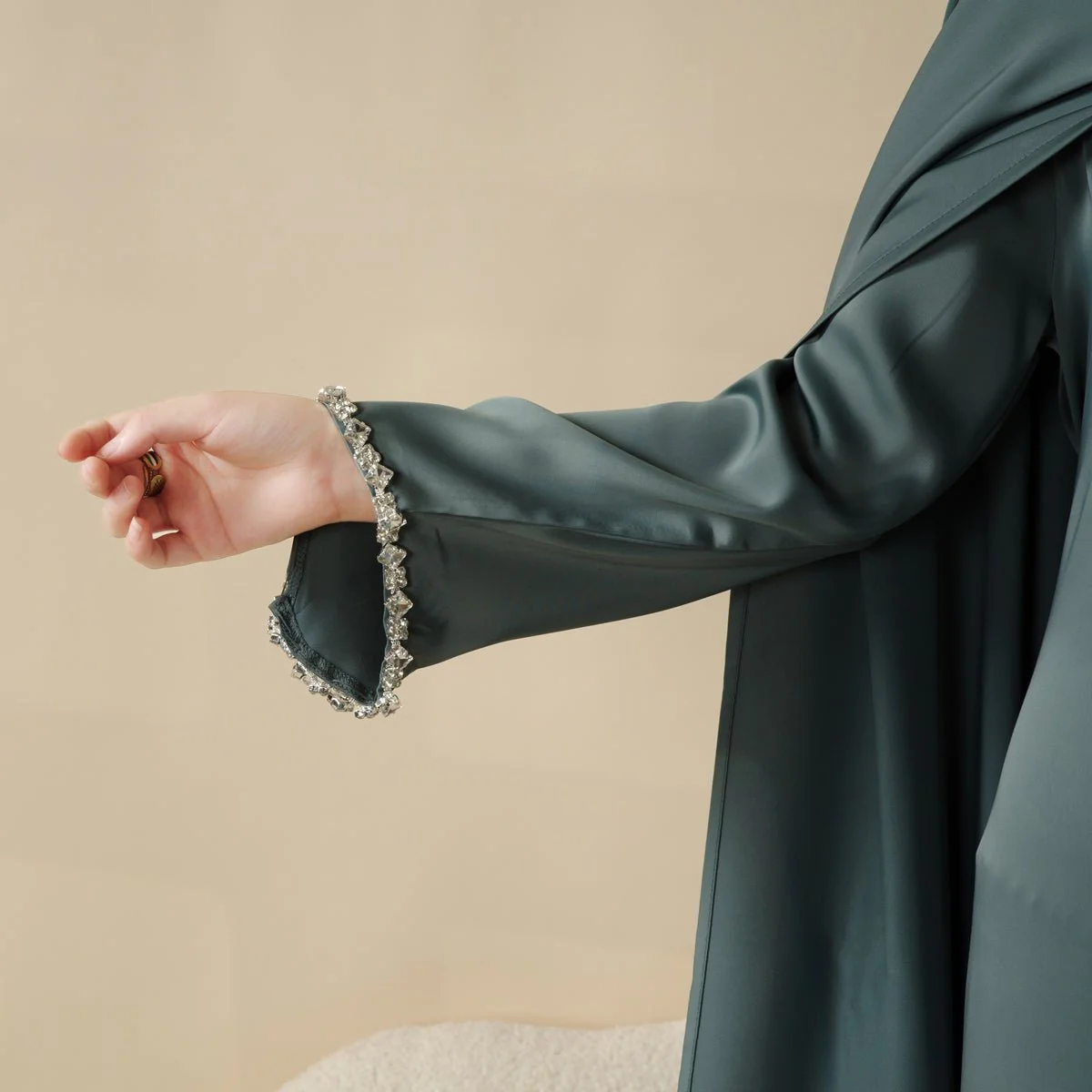 Cape Abaya, Haute Couture Heavy Rhinestone Abaya (MOA067) - Image 18