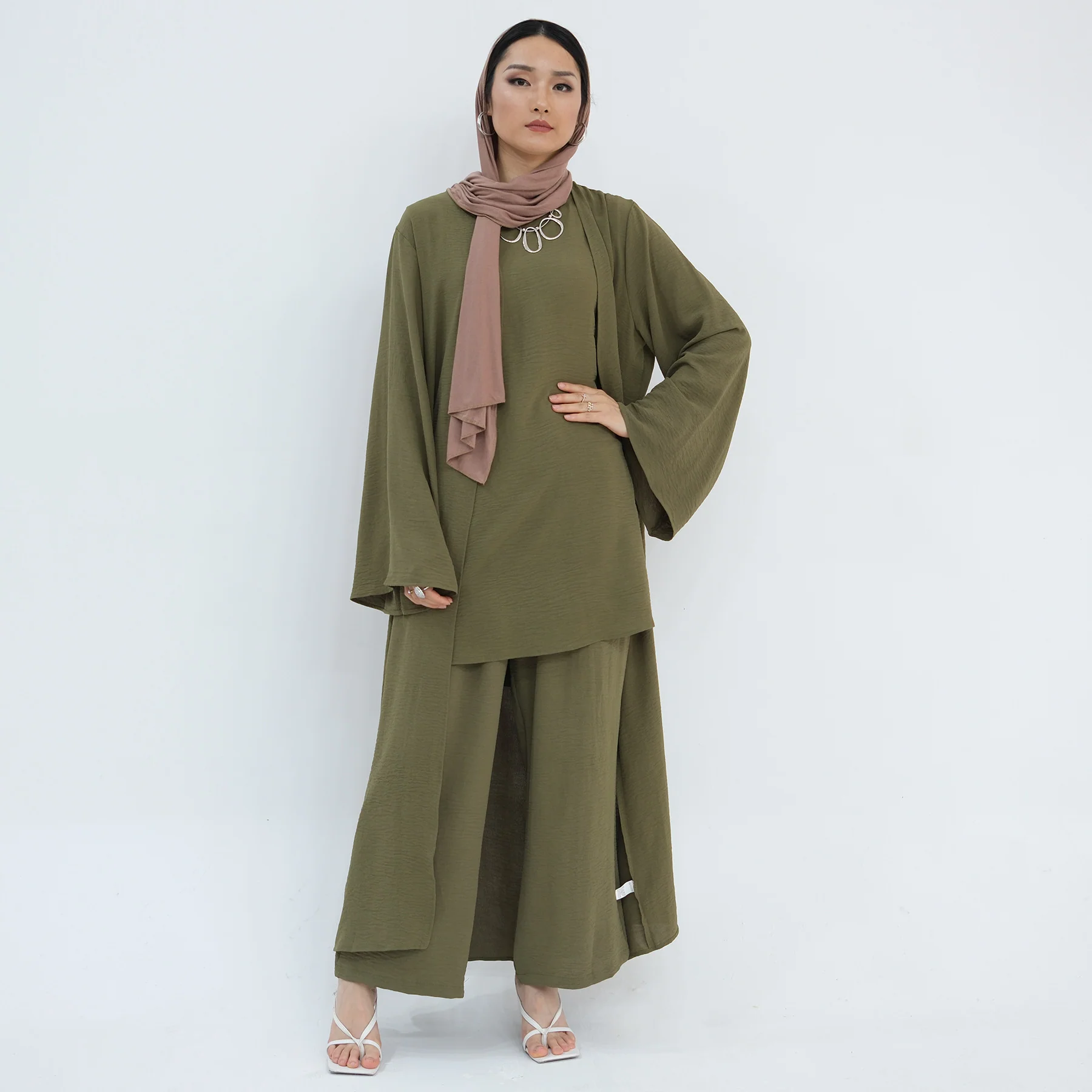 Sleeveless Top and Pants 3-Piece Set Abaya (MOA076) - Image 5