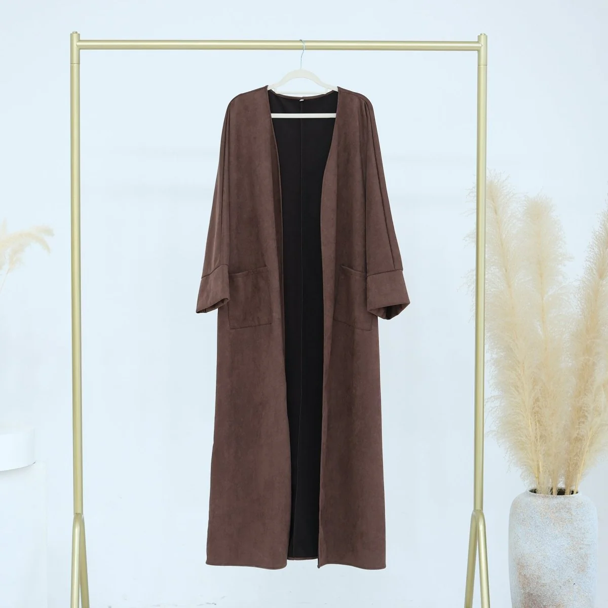 Suede Cardigan Open Abaya (MOA093) - Image 3
