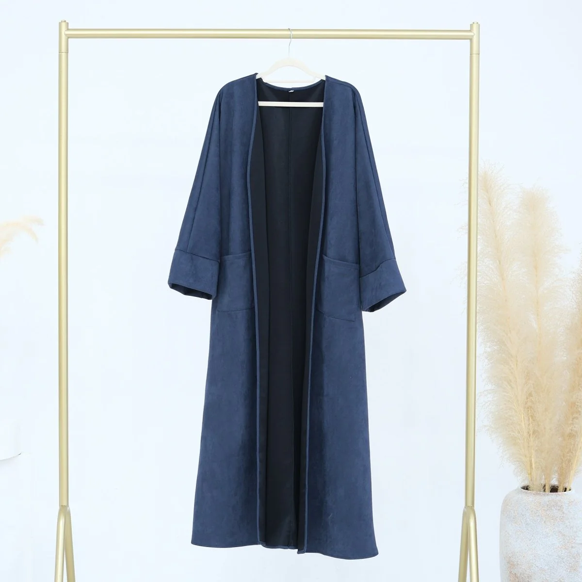 Suede Cardigan Open Abaya (MOA093) - Image 4