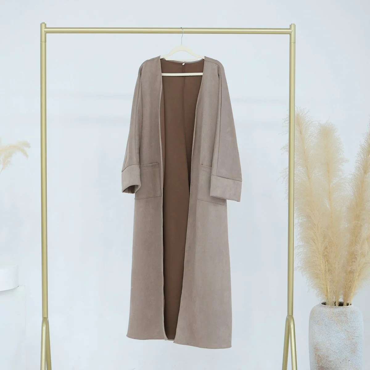 Suede Cardigan Open Abaya (MOA093) - Image 5