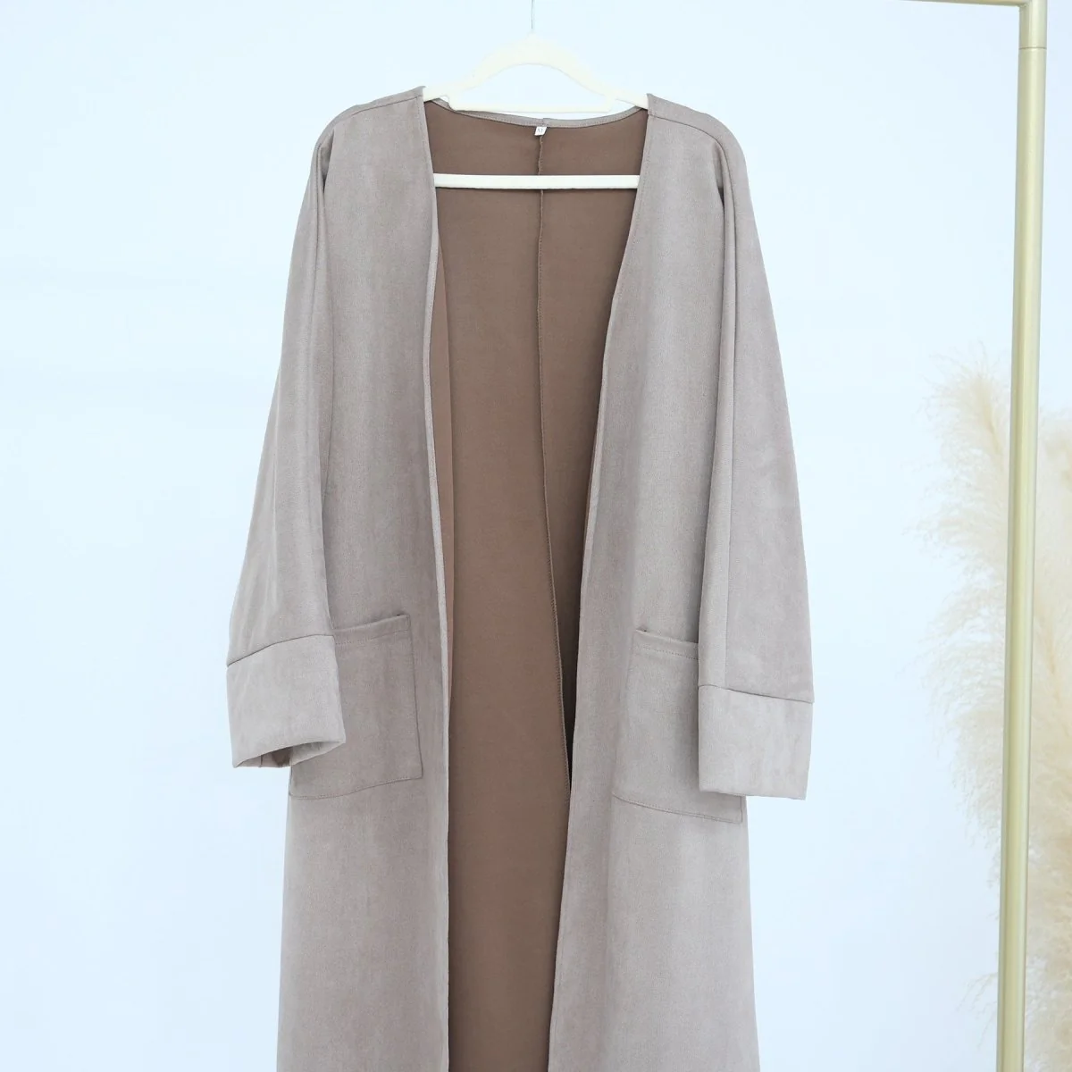 Suede Cardigan Open Abaya (MOA093) - Image 6