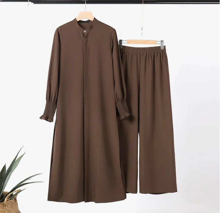 Long Sleeve Shirt with Loose Long Pants 2-Piece Set (MOA074) - Image 3