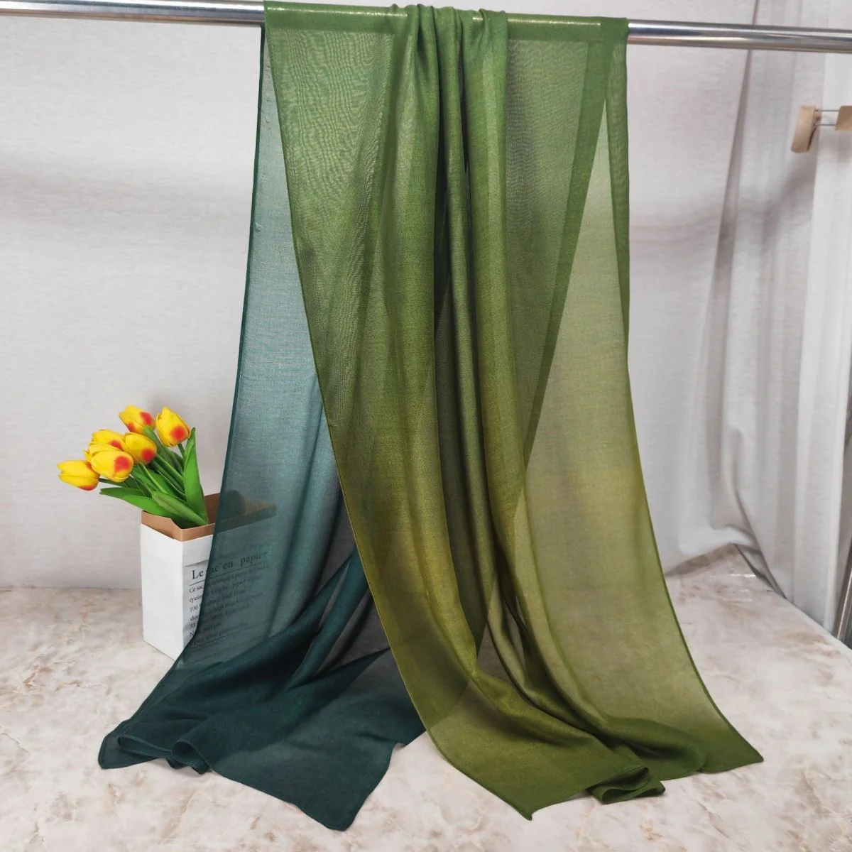 Modal Gradient Soft Hijab | Color Transition Hijab with Natural Flow (MH162) - Image 15