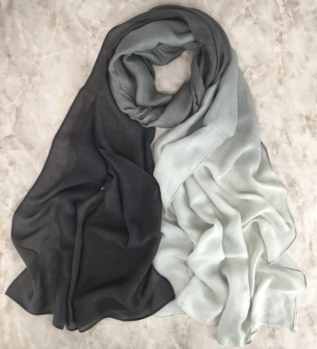 Modal Gradient Soft Hijab | Color Transition Hijab with Natural Flow (MH162) - Image 7