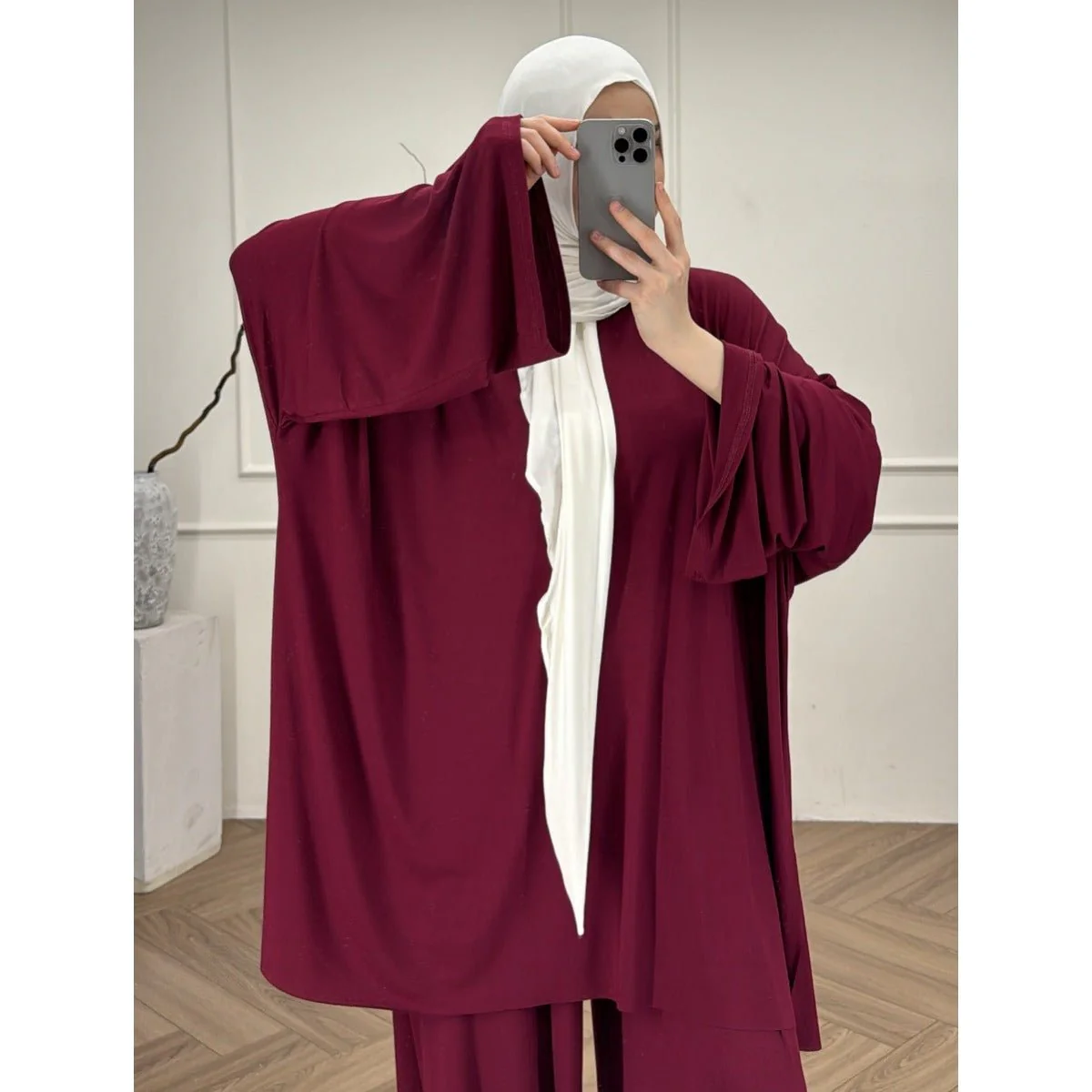 Modal Jersey Two-Piece Set | Muslim Women's Loose Fit Abaya (MS098) - Image 6
