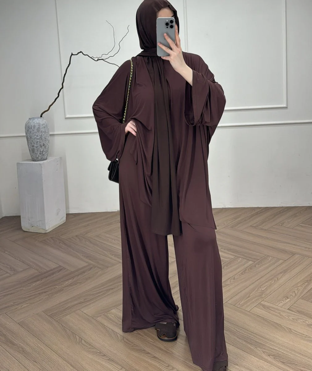 Modal Jersey Two-Piece Set | Muslim Women's Loose Fit Abaya (MS098) - Image 9