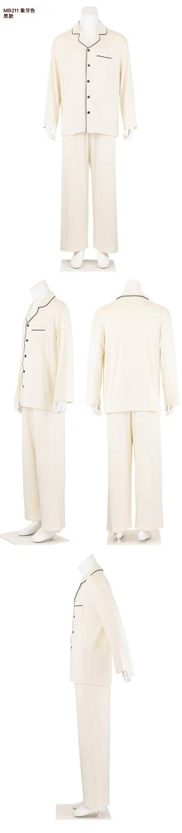 Modal Mixed Cotton Knitted Pajamas Couple Loungewear Set Soft and Smooth (MS085) - Image 12