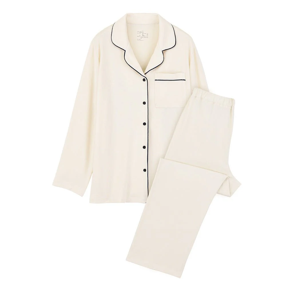 Modal Mixed Cotton Knitted Pajamas Couple Loungewear Set Soft and Smooth (MS085) - Image 3