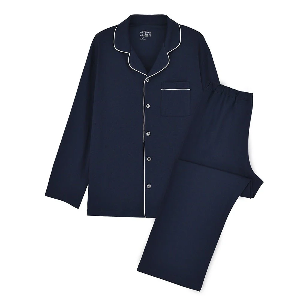 Modal Mixed Cotton Knitted Pajamas Couple Loungewear Set Soft and Smooth (MS085) - Image 5