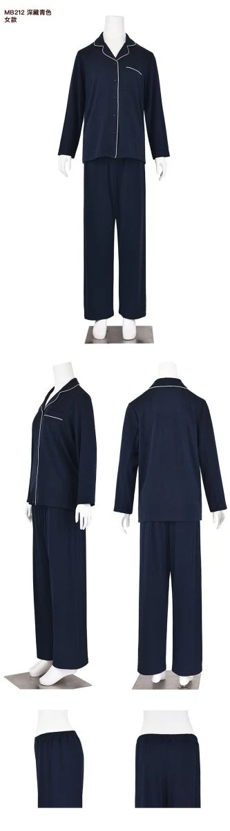 Modal Mixed Cotton Knitted Pajamas Couple Loungewear Set Soft and Smooth (MS085) - Image 8