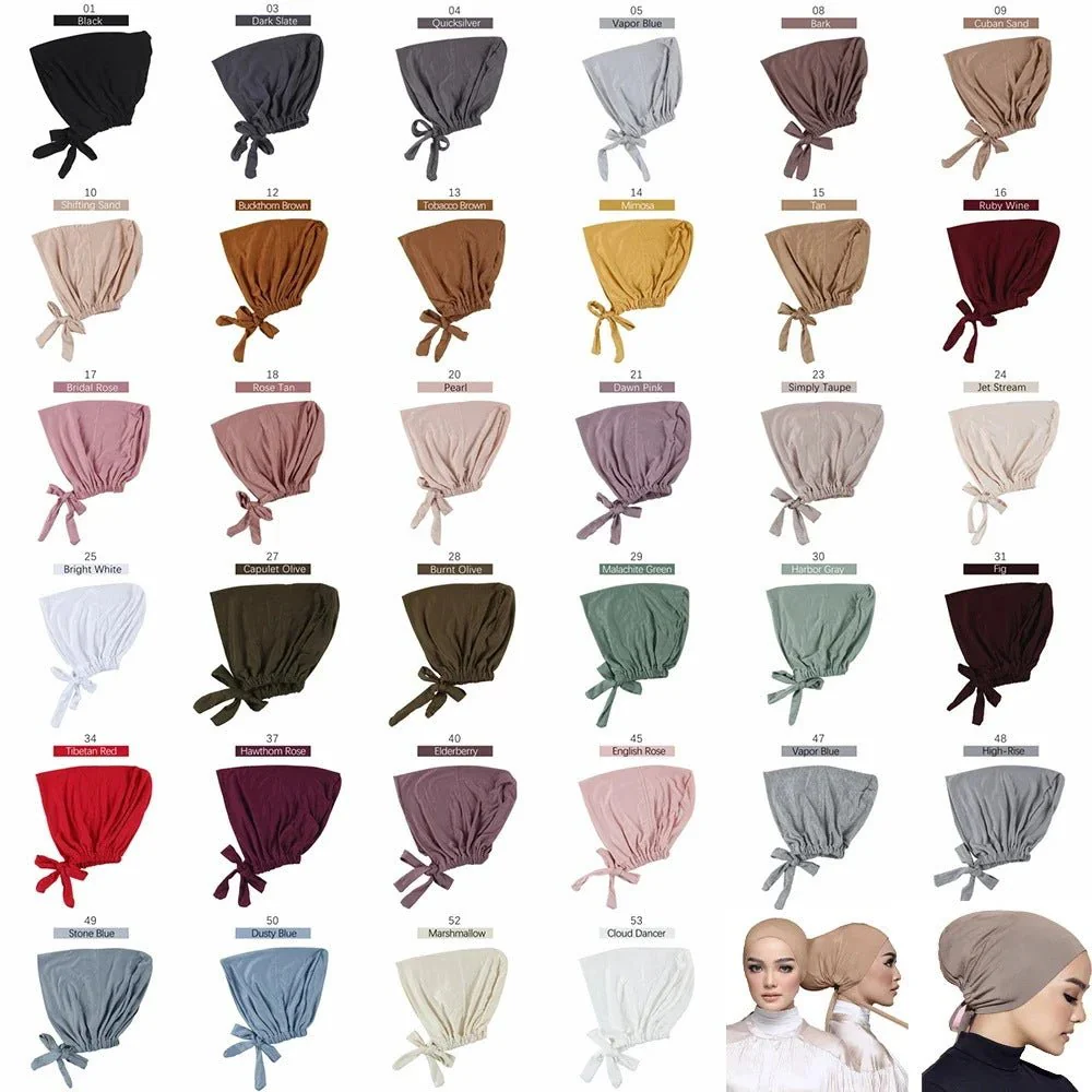 Modal Tie-Back Under Cap | Adjustable Hijab Bonnet(MH200) - Image 2