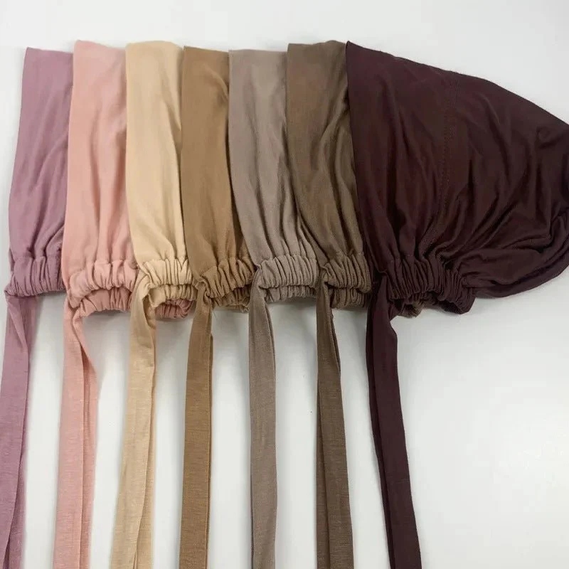 Modal Tie-Back Under Cap | Adjustable Hijab Bonnet(MH200) - Image 4