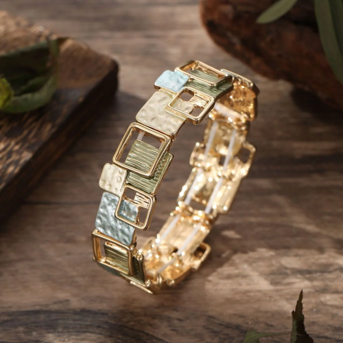 Modernist Geometric Square Earrings Bracelet Necklace Set (MAC318) - Image 10