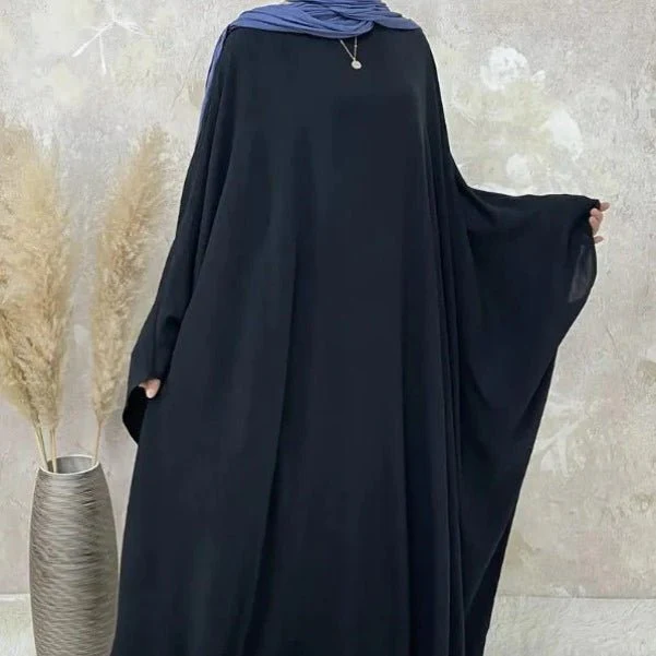 Modest Batwing Sleeve  Loose Solid Color Maxi Abaya(MA172) - Image 11