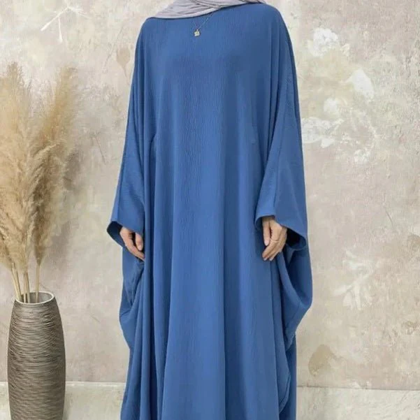 Modest Batwing Sleeve  Loose Solid Color Maxi Abaya(MA172) - Image 12