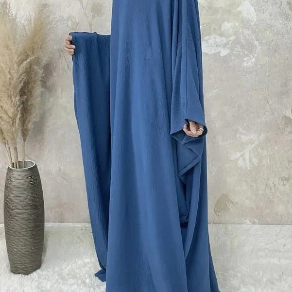 Modest Batwing Sleeve  Loose Solid Color Maxi Abaya(MA172) - Image 14
