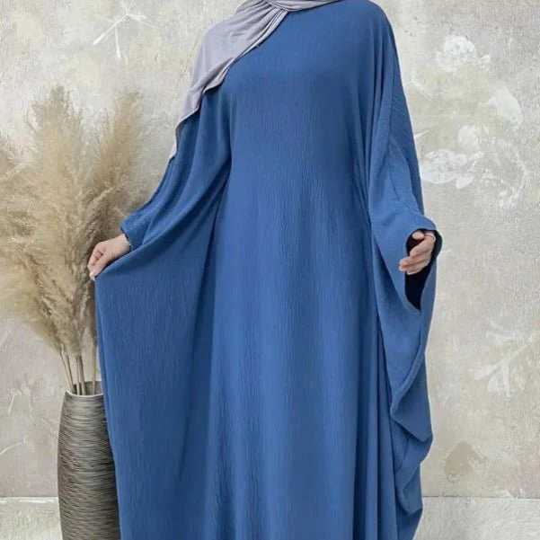 Modest Batwing Sleeve  Loose Solid Color Maxi Abaya(MA172) - Image 16