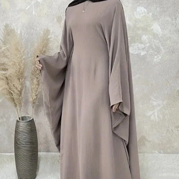 Modest Batwing Sleeve  Loose Solid Color Maxi Abaya(MA172) - Image 21