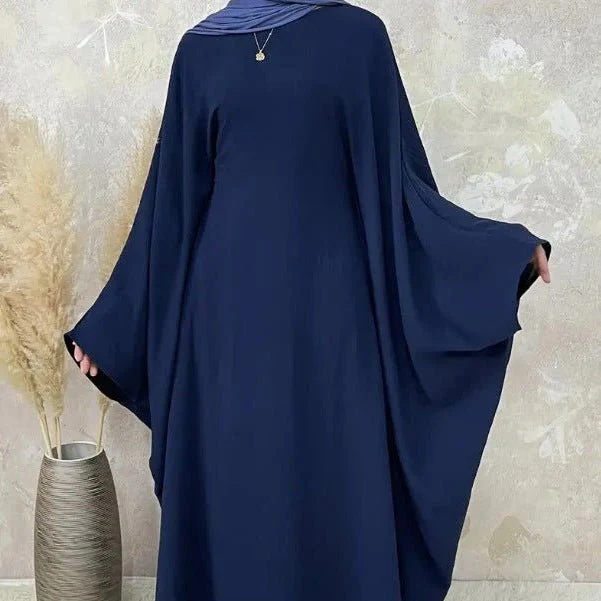 Modest Batwing Sleeve  Loose Solid Color Maxi Abaya(MA172) - Image 22