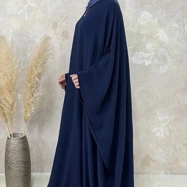 Modest Batwing Sleeve  Loose Solid Color Maxi Abaya(MA172) - Image 25
