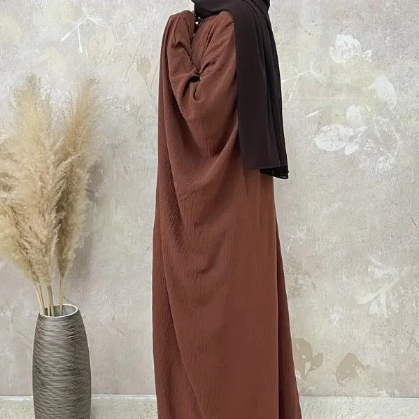 Modest Batwing Sleeve  Loose Solid Color Maxi Abaya(MA172) - Image 6