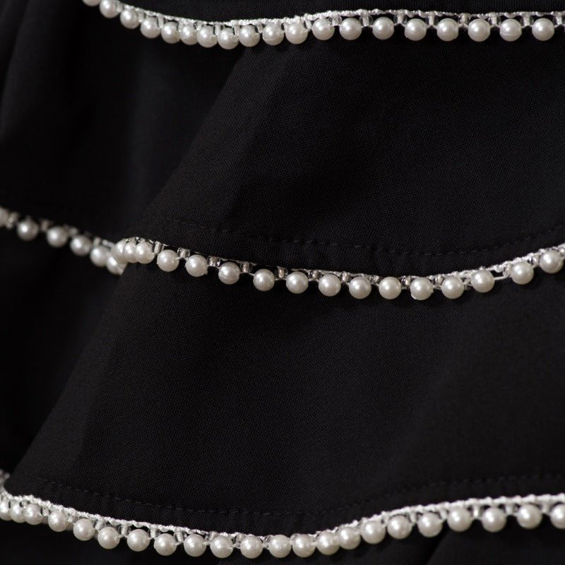 Modest Cardigan Black Robe Beaded Cuff Abaya with Layered Sleeves Elegant Design(MOA136) - Image 9
