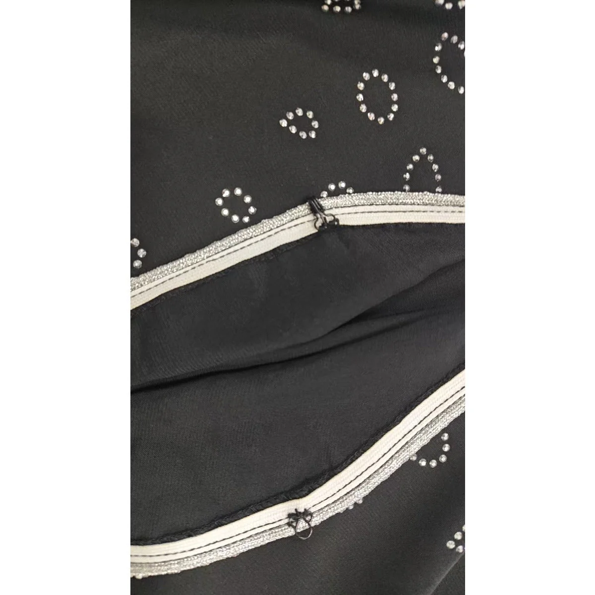 Modest Casual Black Diamond Embellished Loose Dress Abaya (MOA207) - Image 8