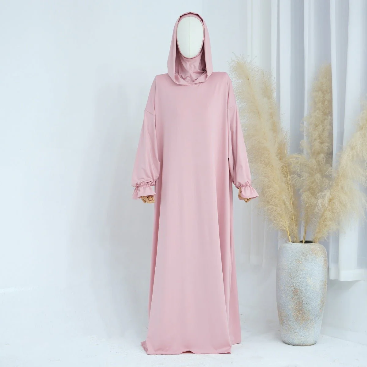 Modest Casual Hooded Abaya Collection | Tone Robes with Bubble Sleeves (MJ021) - Image 21