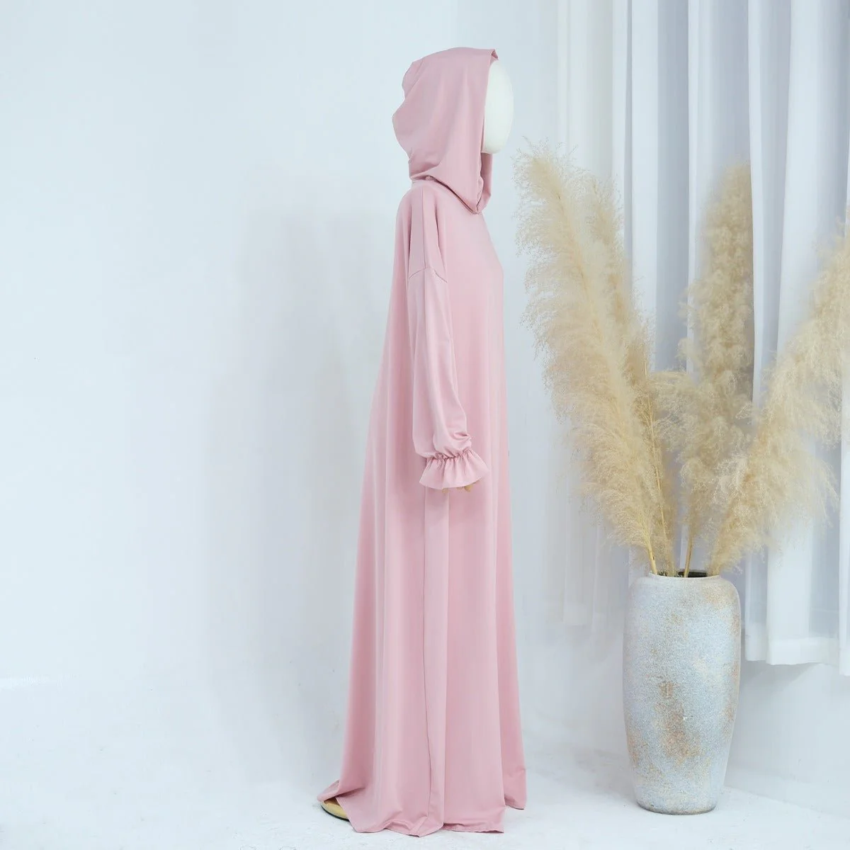 Modest Casual Hooded Abaya Collection | Tone Robes with Bubble Sleeves (MJ021) - Image 22