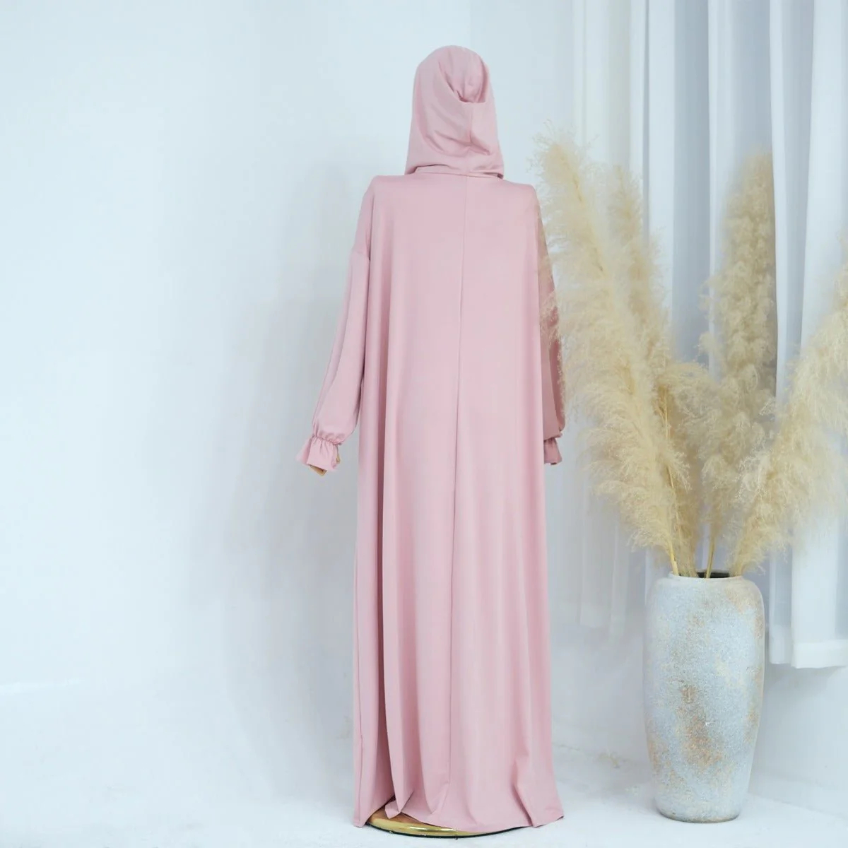 Modest Casual Hooded Abaya Collection | Tone Robes with Bubble Sleeves (MJ021) - Image 23