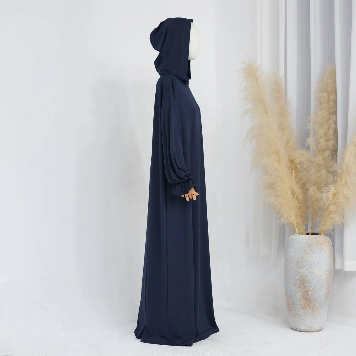 Modest Casual Hooded Abaya Collection | Tone Robes with Bubble Sleeves (MJ021) - Image 25
