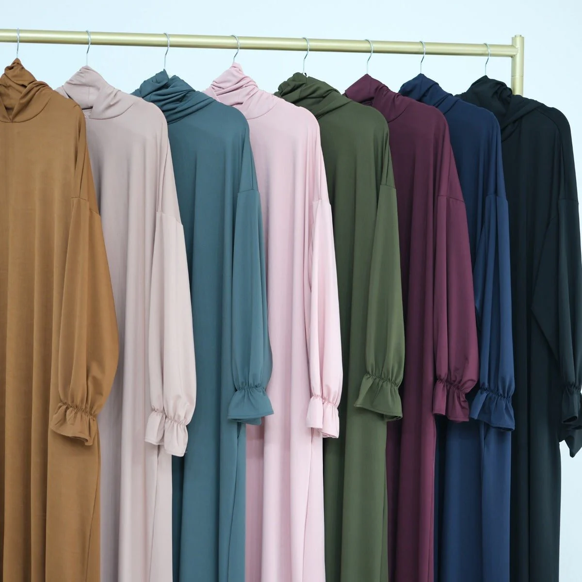 Modest Casual Hooded Abaya Collection | Tone Robes with Bubble Sleeves (MJ021) - Image 27
