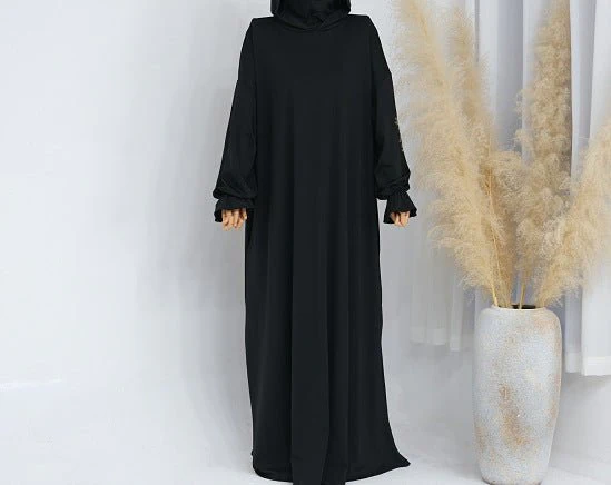 Modest Casual Hooded Abaya Collection | Tone Robes with Bubble Sleeves (MJ021) - Image 32