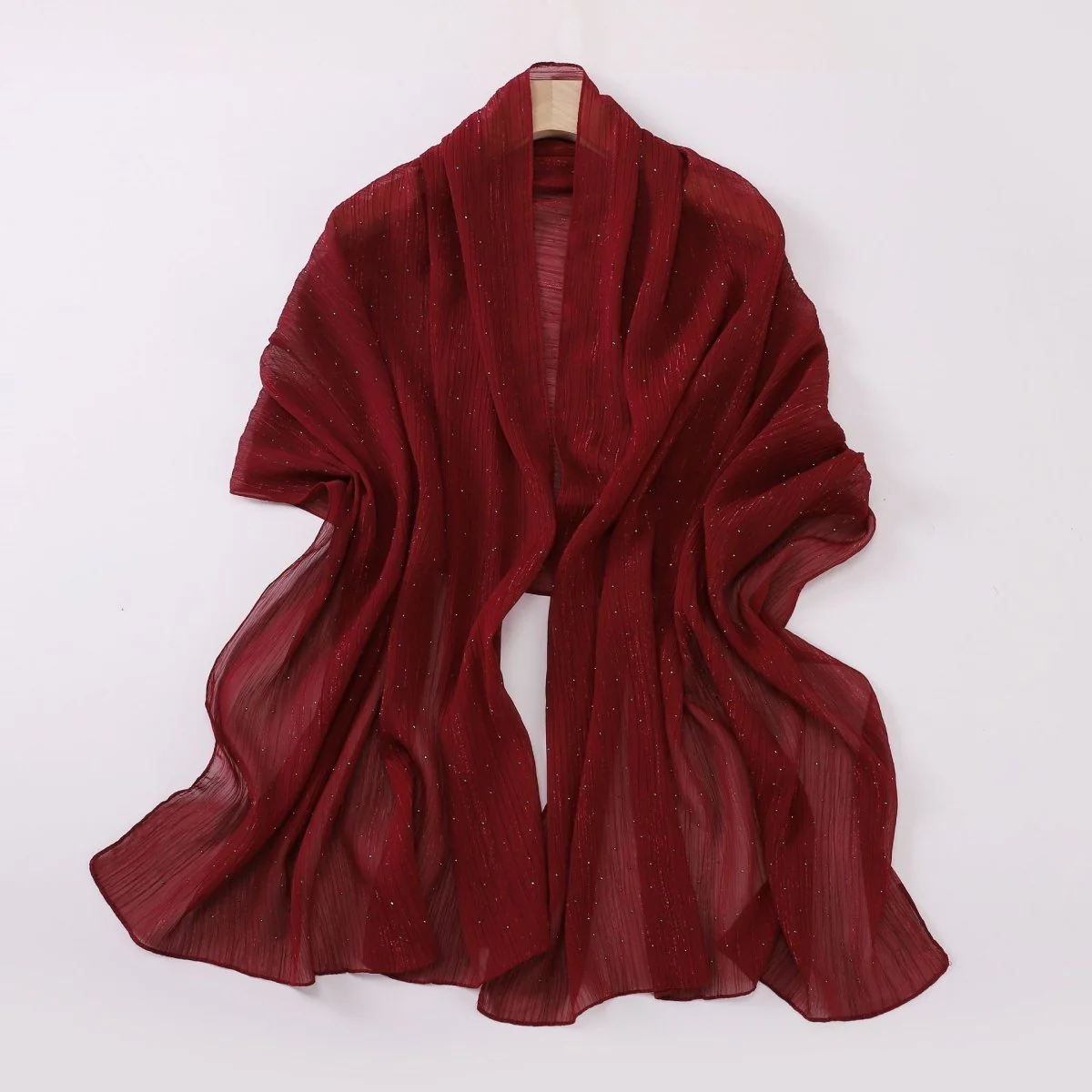 Modest Elegance Silver Crinkle Drape Hijab with Rhinestones (MH155) - Image 12