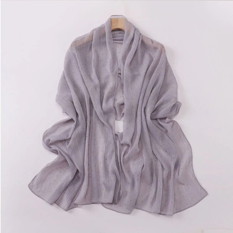 Modest Elegance Silver Crinkle Drape Hijab with Rhinestones (MH155) - Image 18