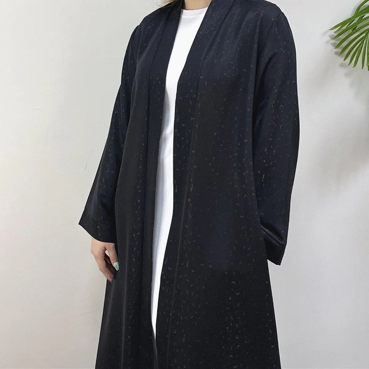 Modest Elegant Dress 3D Textured Printer with Flared Sleeves(MOA210) - Image 11